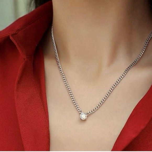 Certified 1 ct Moissanite Cuban Chain Necklace - Picture 8 of 8